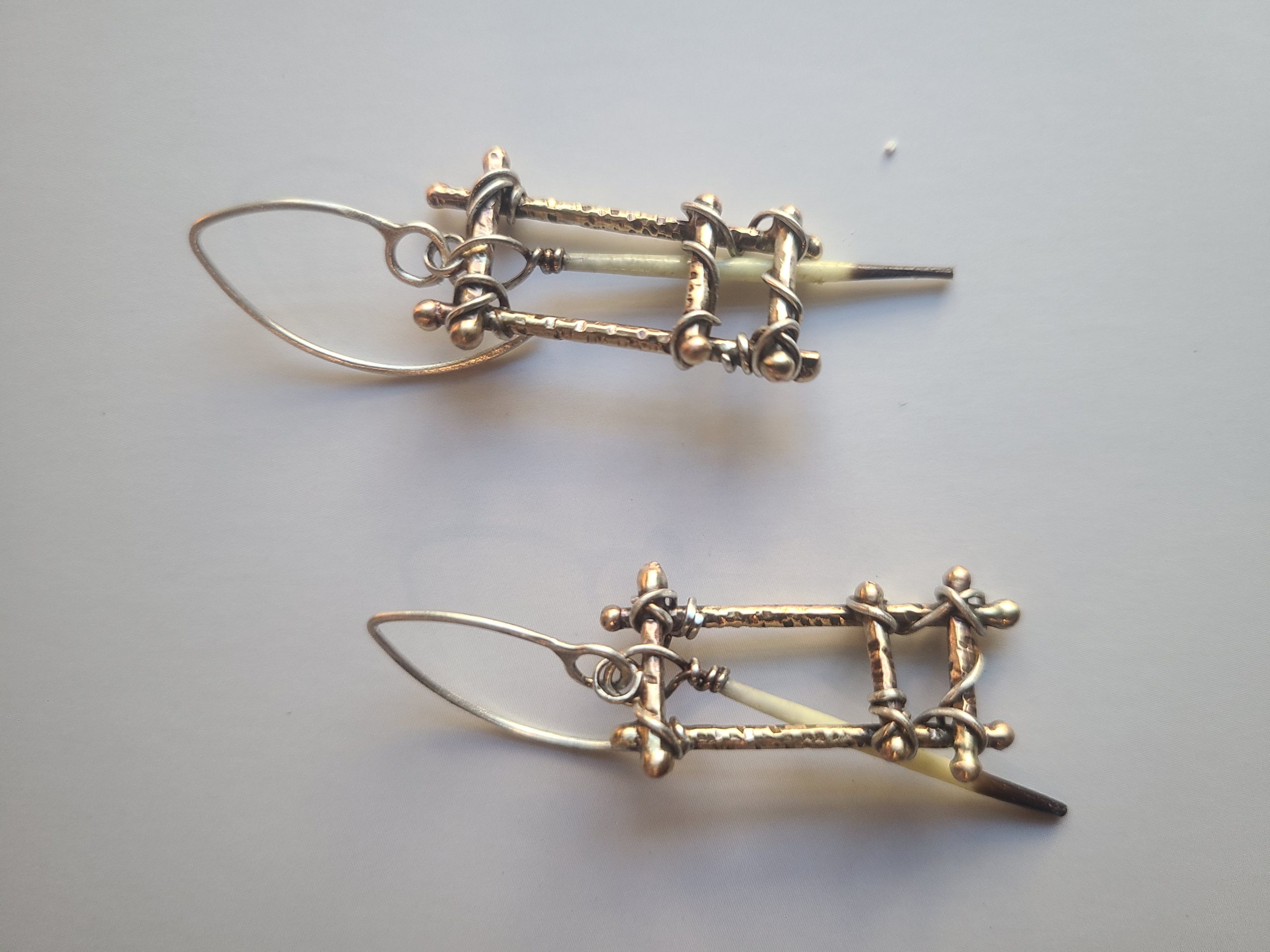 Lashed Rectangle Quill Earrings - Image 4