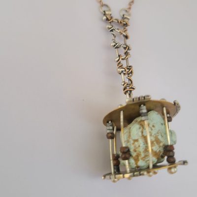 Stone Cage Ladder Necklace