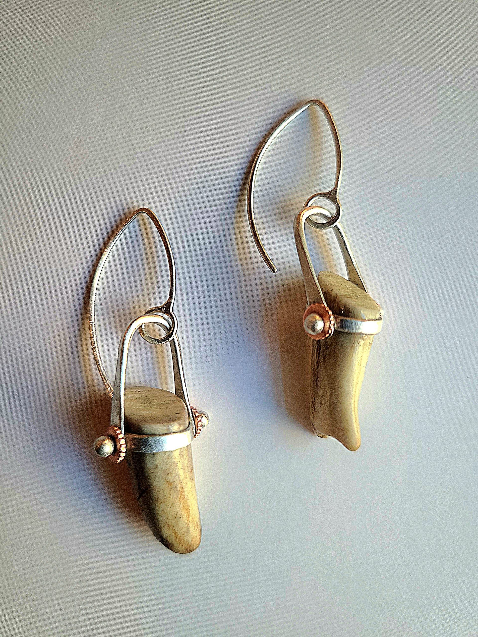 Deer Antler Tip Earrings